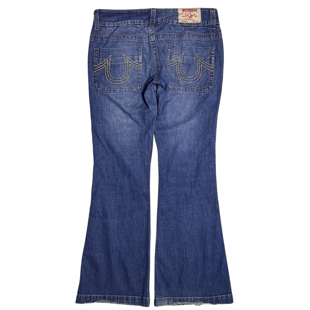 Vintage True Religion Joey Jeans Womens 8 (Fits 33) Low Rise Flare USA Made Y2K